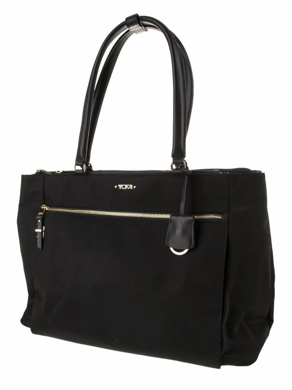 Tumi Black Nylon Catarina Medium Tote with Gold Hardware - Picture 3 of 7